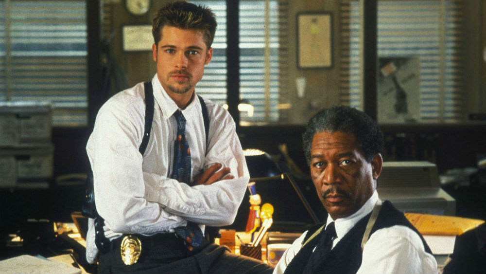 Brad Pitt and Morgan Freeman lead the cast in David Fincher's Se7en