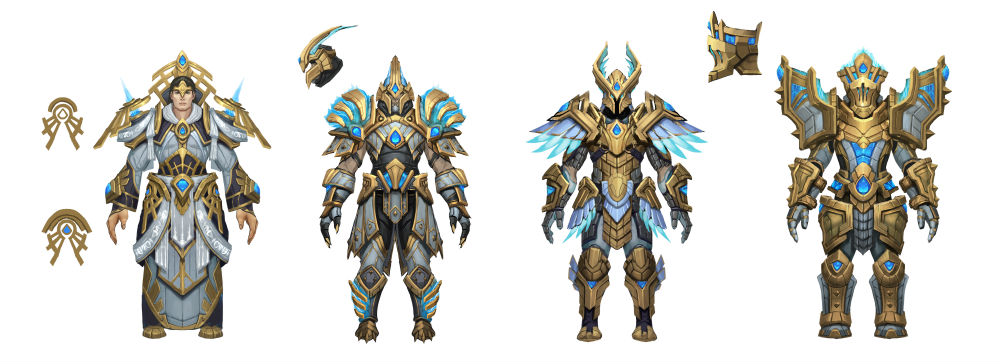 Kyrian armour designs / Photo Credit: Chris Chang/Blizzard Games