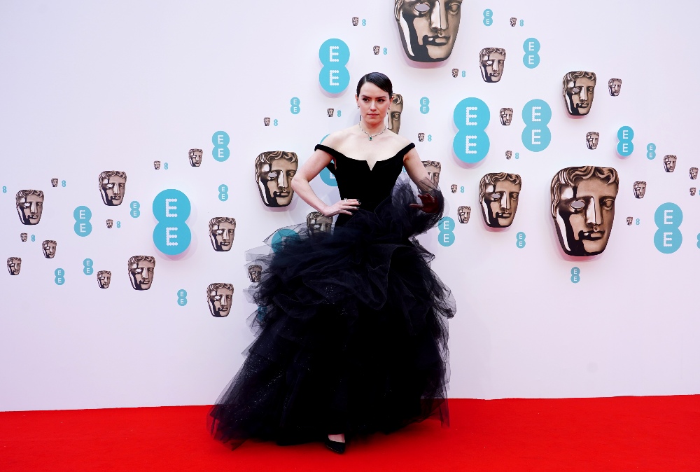 Daisy Ridley opted for an off-the-shoulder gown from Vivienne Westwood, with an eye-catching tulle skirt that wouldn't look out of place on any catwalk.