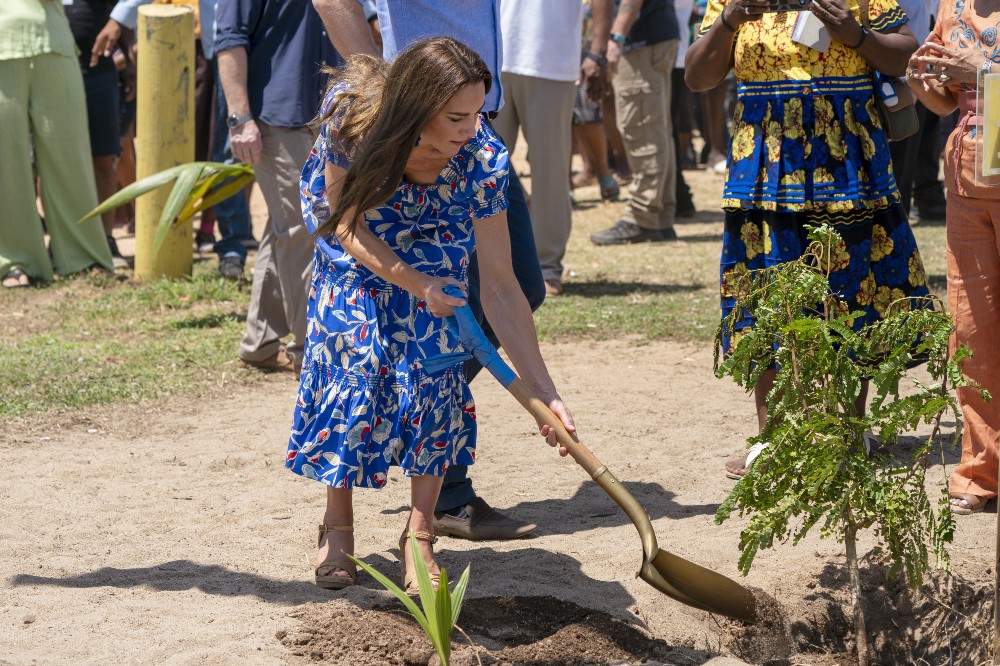 The Duchess of Cambridge also planted a tree during her time at the Festival of Garifuna Culture, marking the event in a way many Royals have done before her, and will continue to do in the future. / Picture Credit: Jane Barlow/PA Wire/PA Images