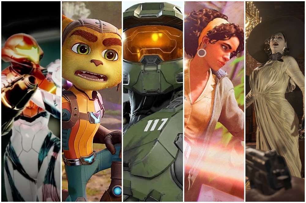 Five incredible games battle it out for the top spot! / Picture Credits (l-r): Nintendo, Insomniac Games, Microsoft, Bethesda, Capcom
