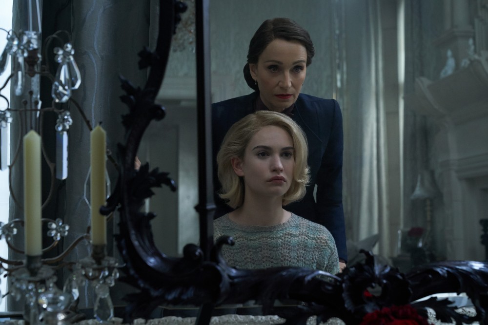 Lily James and Kristen Scott Thomas in Rebecca / Picture Credit: Netflix