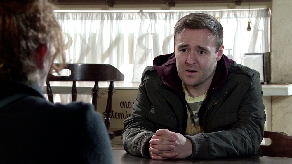 Tyrone confesses his feelings for Alina to Fiz / Picture Credit: ITV