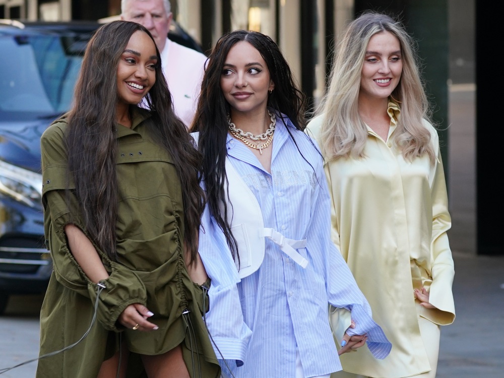 Little Mix members Leigh-Anne Pinnock, Jade Thirlwall and Perrie Edwards at the Global Radio studios / Picture Credit: Yui Mok/PA Wire/PA Images