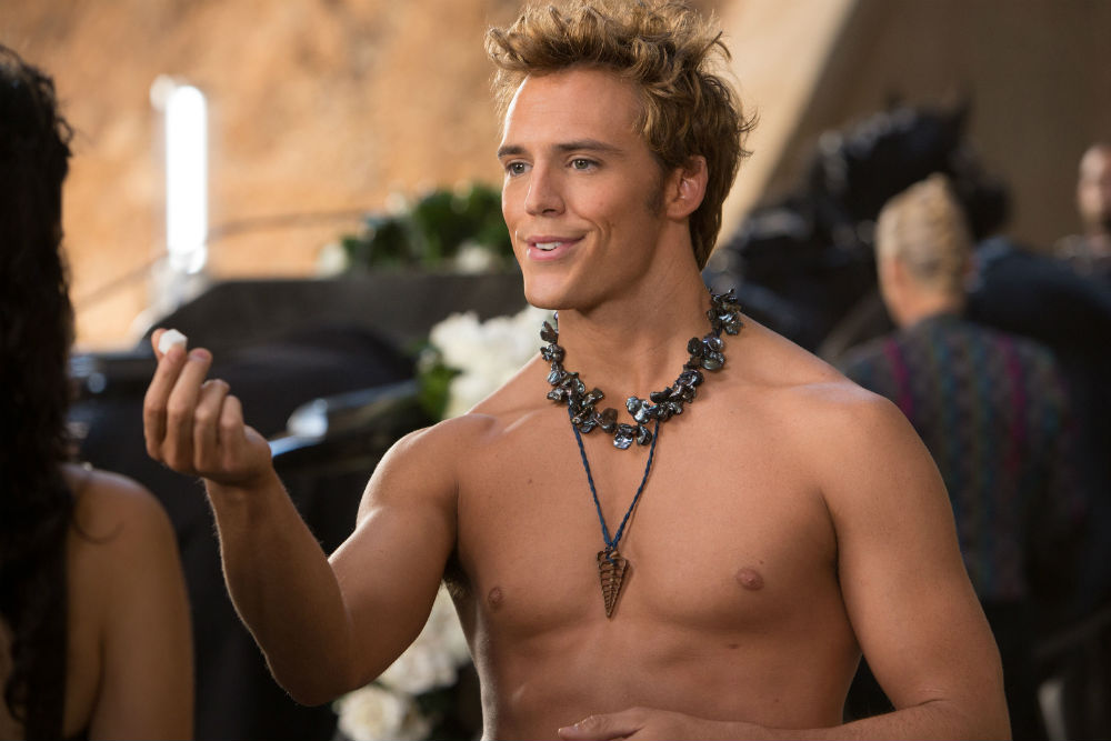 Sam Claflin as Finnick Odair in Catching Fire / Photo Credit: Warner Bros. Pictures