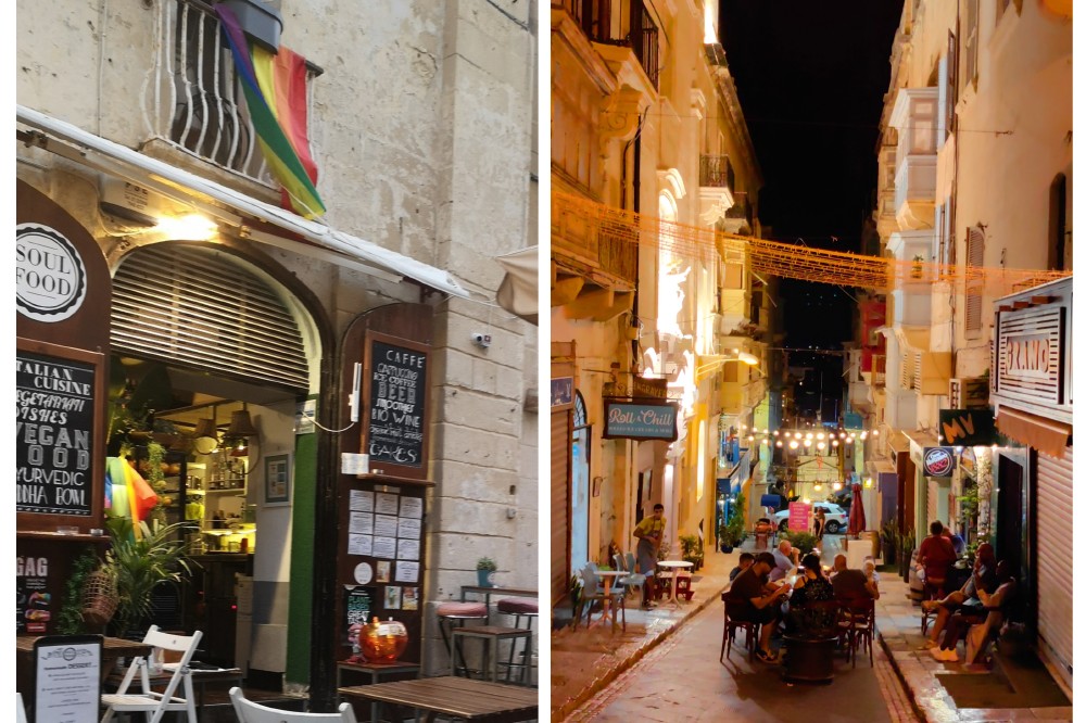 Streetside cafés in Valletta welcomed festival goers from around the world  (Image credit: Aurora Nova)