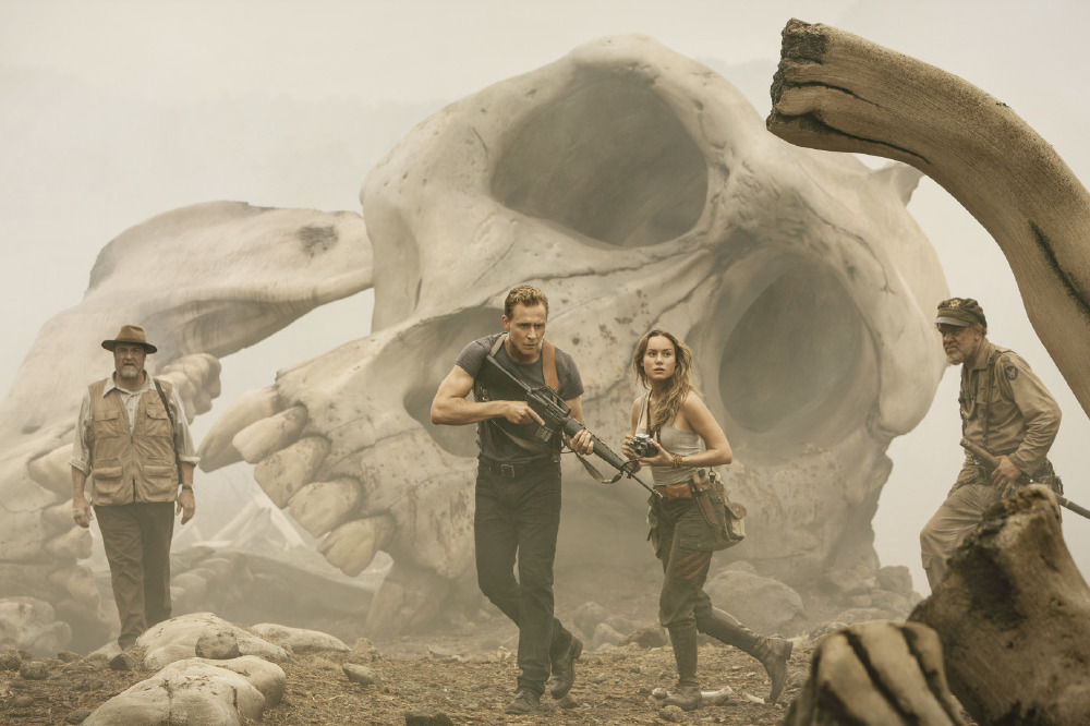 Goodman, Hiddleston, Larson and Reilly in Kong: Skull Island / Picture Credit: Legendary Entertainment