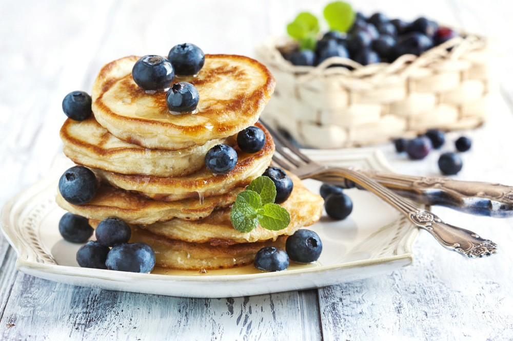 Lemon, Blueberry and Ricotta Pancakes