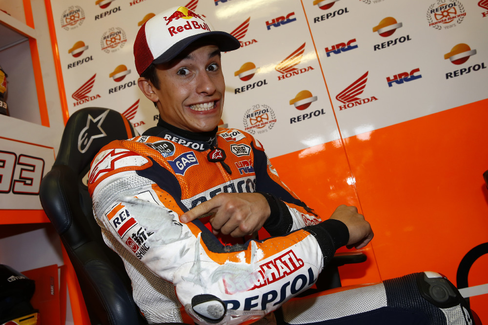 Marc Marquez Shows the Damage Caused after the Crash.