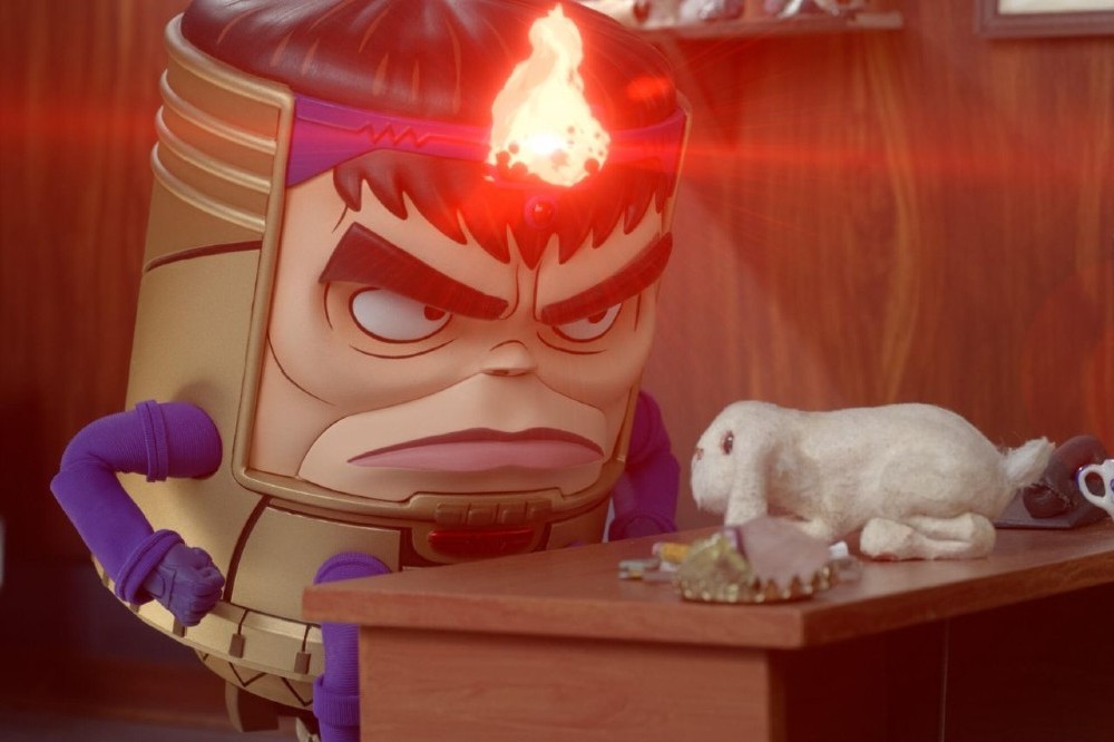 M.O.D.O.K staring down a bunny... . Picture Credit: Hulu