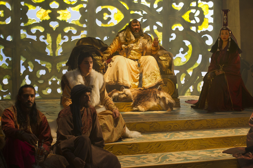 (L-R) Mahesh Jadu, Amr Waked, Remy Hii, Benedict Wong and Joan Chen in a scene from Netflix's 