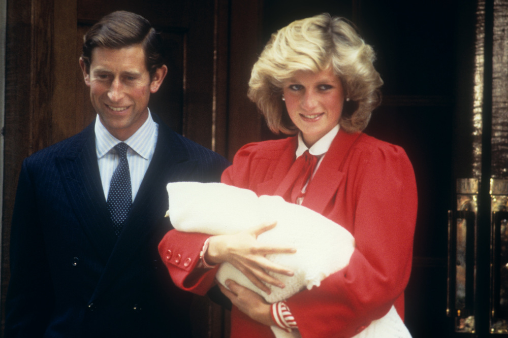 Princess Diana and Prince Charles leave the Lindo Wing with new born Prince Harry. Photo: PA