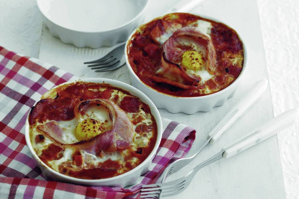 Smoky Bacon, Tomato and Egg Bake Recipe