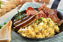 A breakfast of eggs, bacon and sausage could keep hunger pangs at bay
