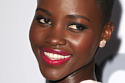 Lupita Nyong'o looks beautiful with bright pink lips