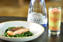 Pan Fried Salmon with Sea Vegetables, Samphire and Crushed Celeriac with a Gin Mare Butter Sauce