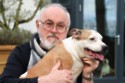 Peter Egan with his rescue dog Megan (Credit: Maria Slough Photography)