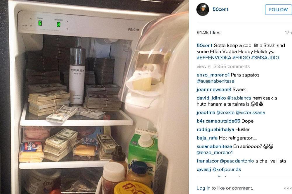 50 Cent's fake cash (c) Instagram