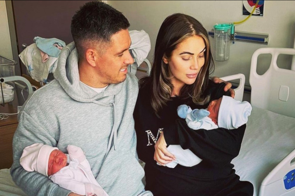 Amy Childs and Billy Delbosq are parents to baby twins