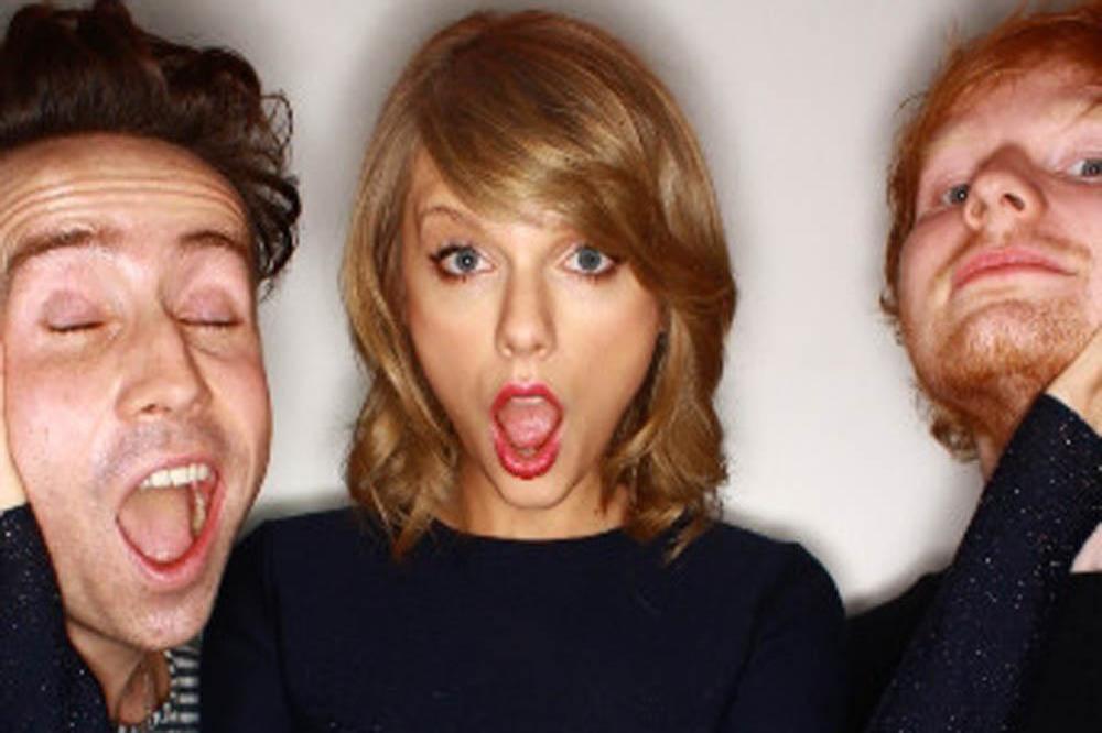 BBC Radio 1 DJ Nick Grimshaw, Taylor Swift and Ed Sheeran