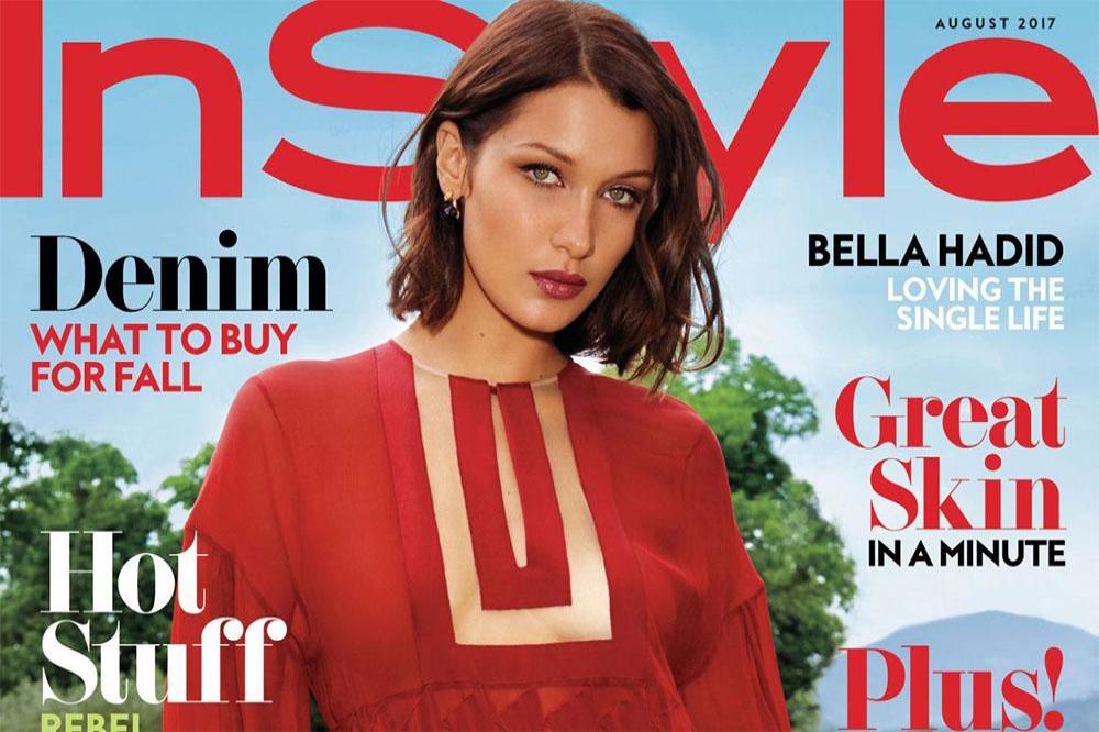 Bella Hadid on the cover of August issue of InStyle magazine