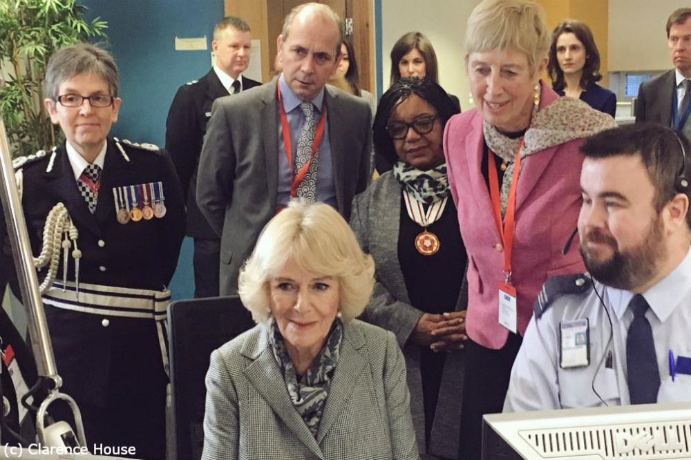 Camilla, the Duchess of Cornwall at the Met Police's base (c) Clarence House