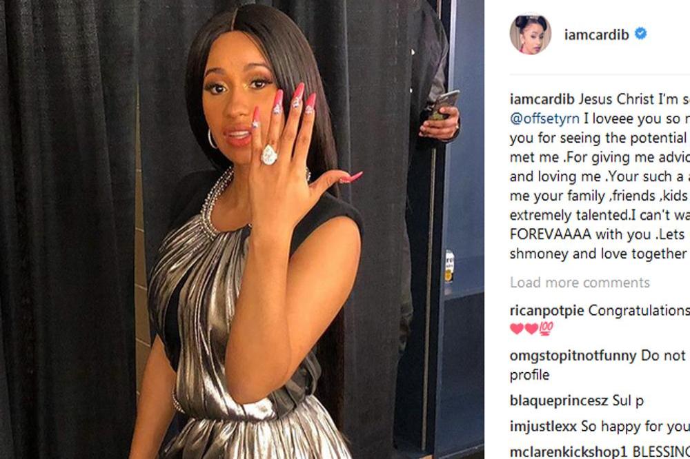 Cardi B's engagement ring (c) Instagram