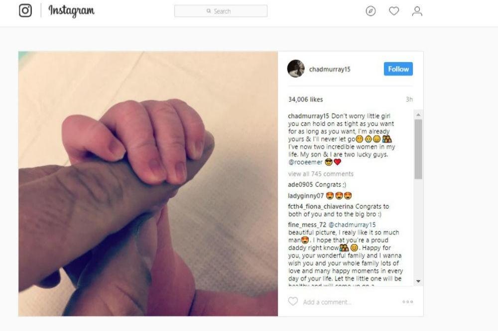 Chad Michael Murray's new baby (c) Instagram
