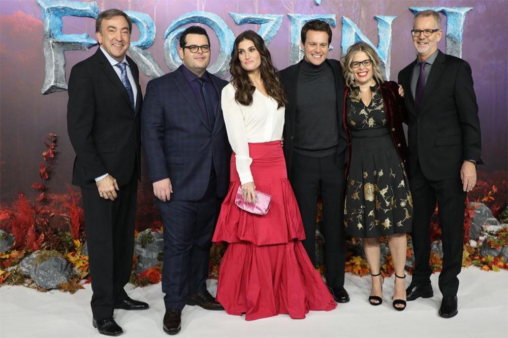 Chris Buck and Jennifer Lee with 'Frozen 2' colleagues