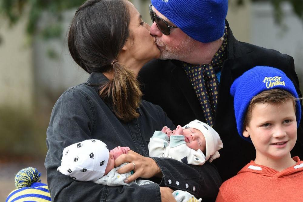 Chris Evans, his wife Natasha and their children