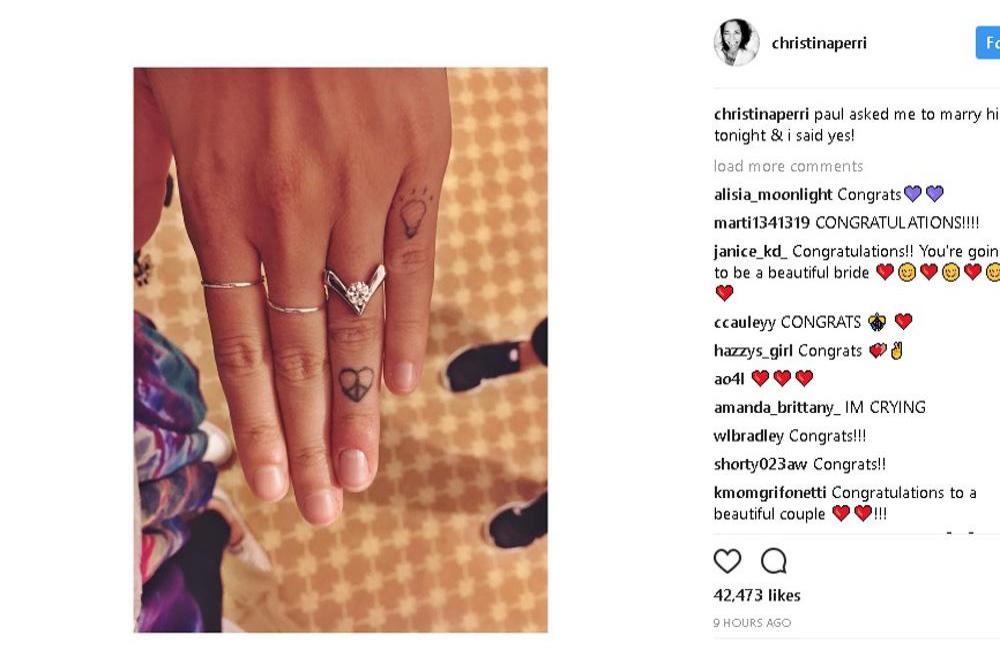 Christina Perri's engagement ring (c) Instagram