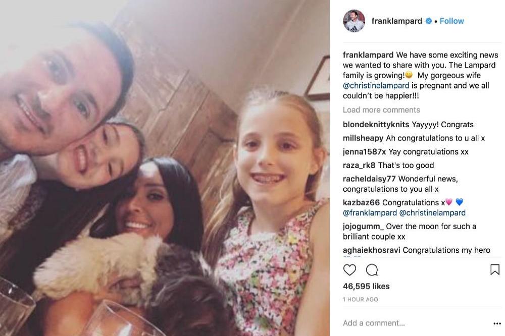 Christine Lampard, Frank Lampard and his daughters (c) Instagram