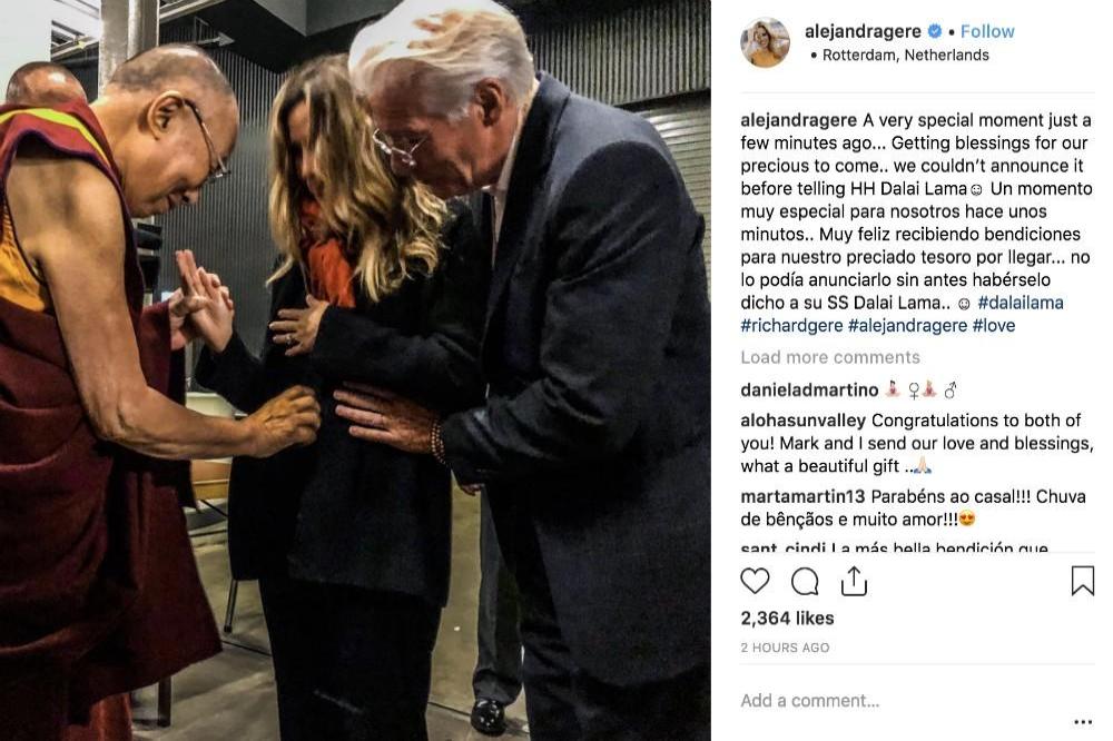 Dalai Lama, Alejandra Silva, and Richard Gere via Instagram (c)