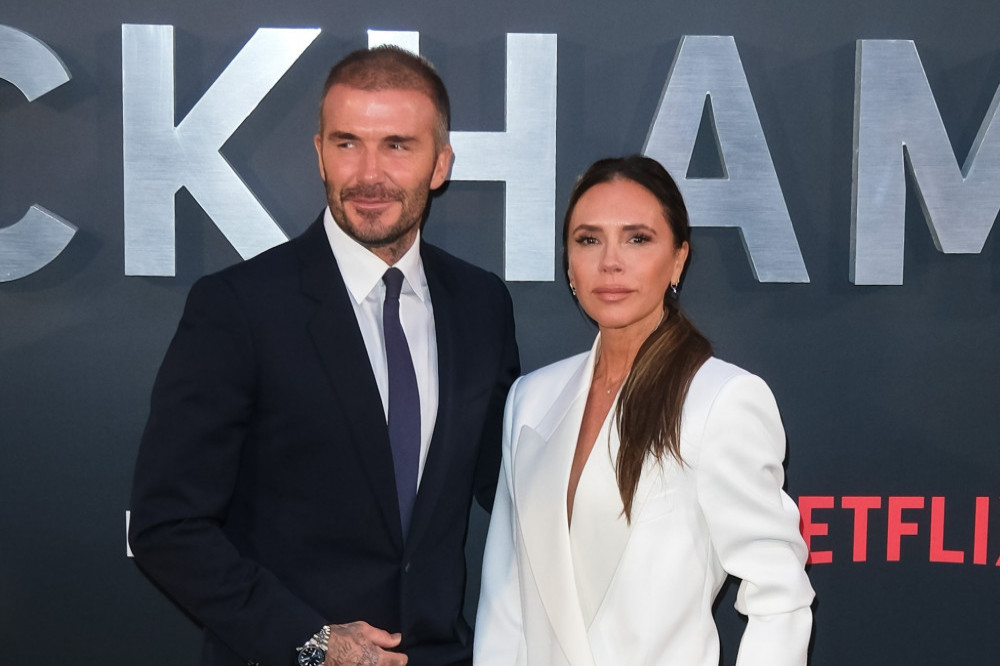 David and Victoria Beckham at the premiere of Beckham