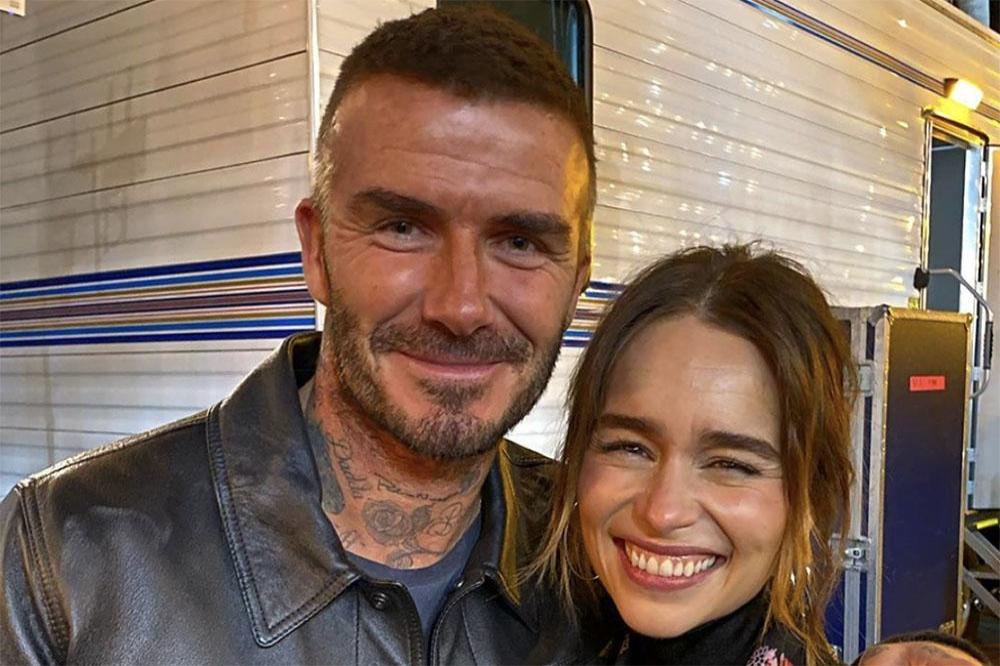 David Beckham and Emilia Clarke (c) Instagram