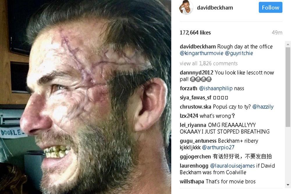 David Beckham in Arthur makeup (c) Instagram