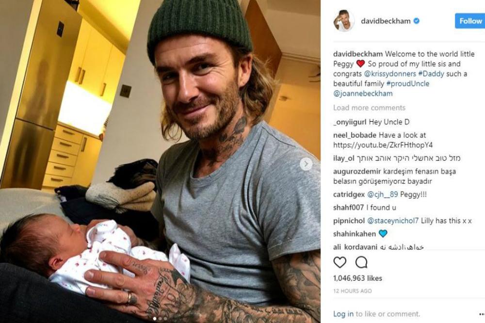 David Beckham with his niece (c) David Beckham/Instagram