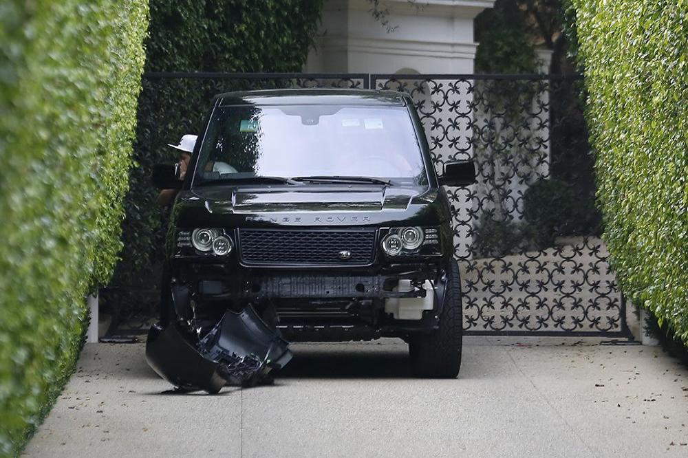 David Beckham's car after crash