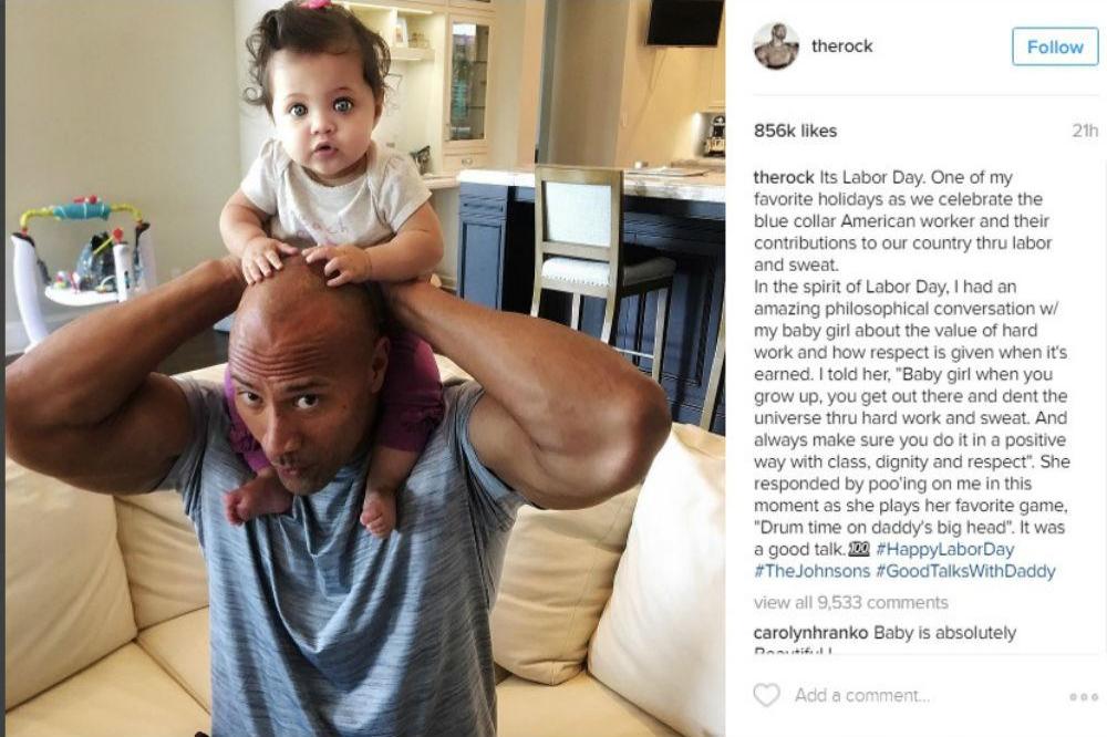 Dwayne Johnson and daughter Jasmine (c) Instagram
