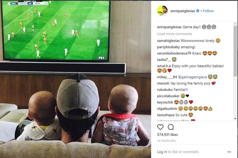Enrique Iglesias and his twins (c) Instagram