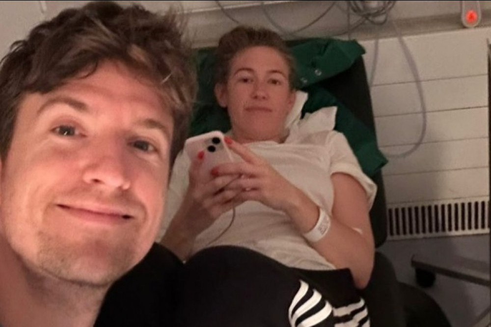 Greg James was supporting his wife Bella Mackie as she prepared for surgery