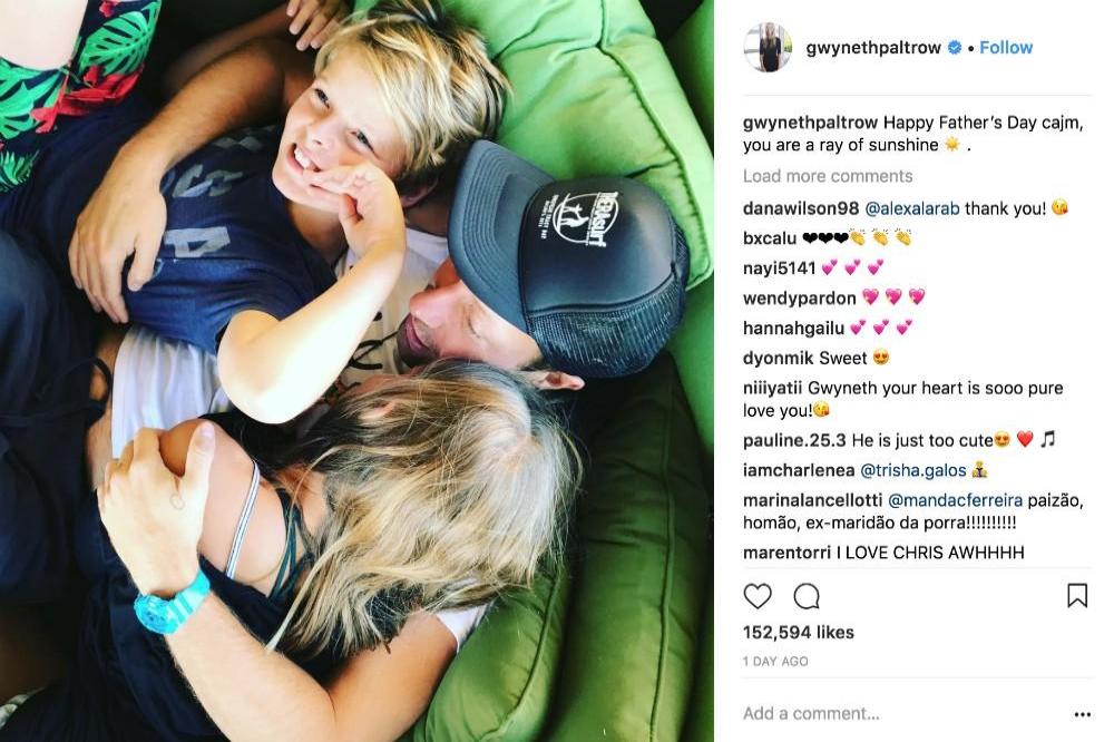 Gwyneth Paltrow's Instagram (c) post for Chris Martin