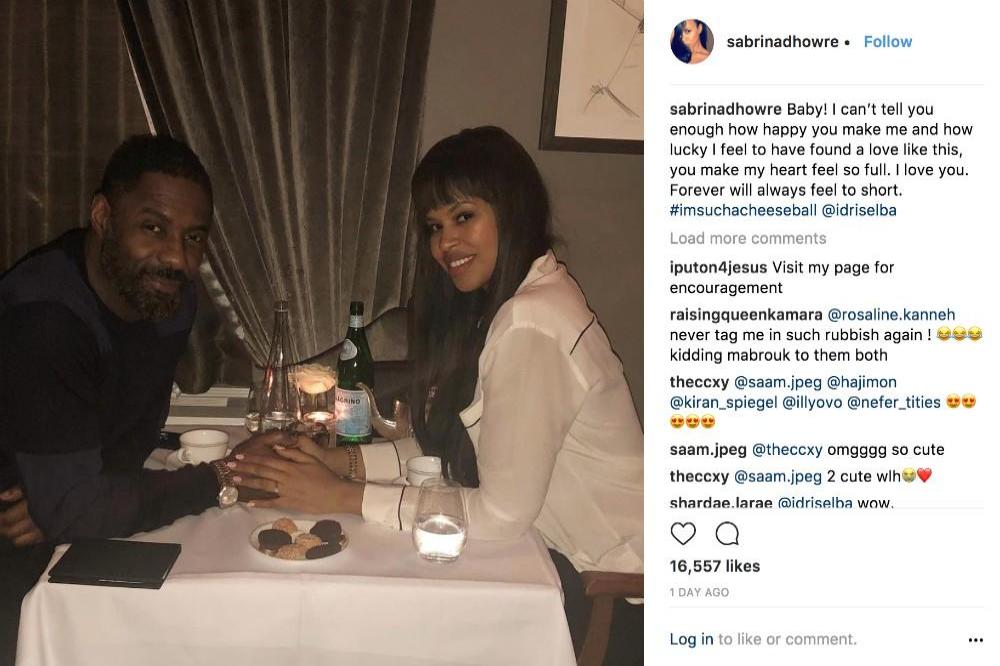 Idris Elba and Sabrina Dhowre via Instagram (c)