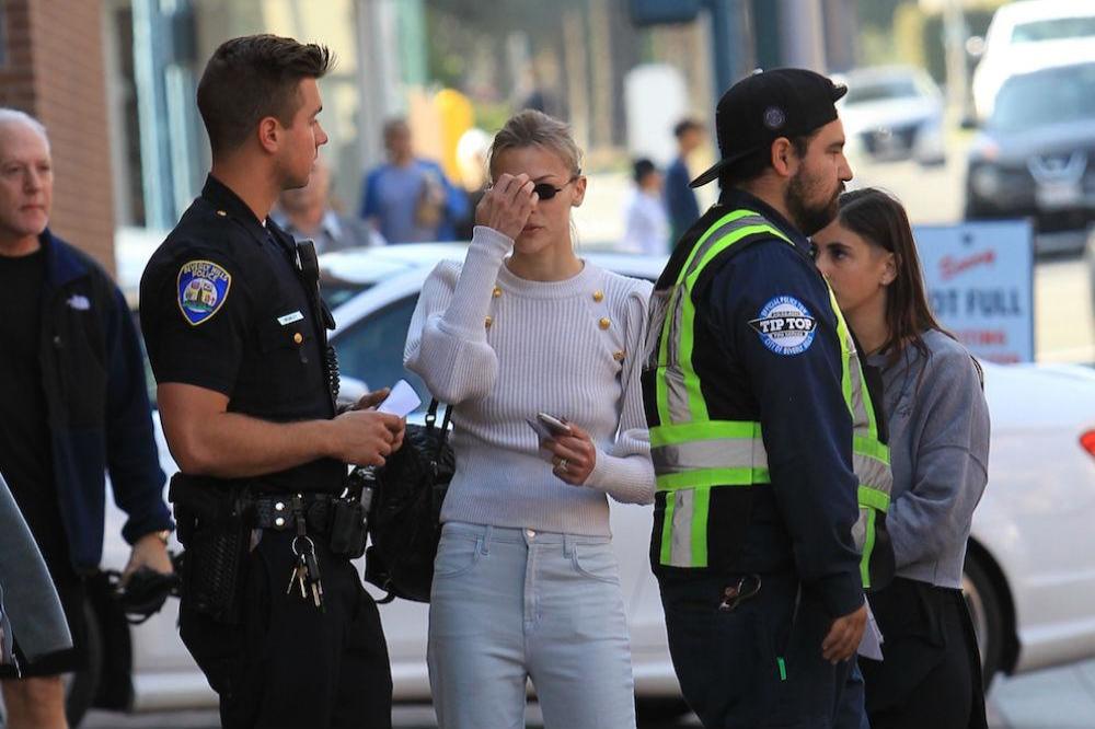 Jaime King speaks to police after attack