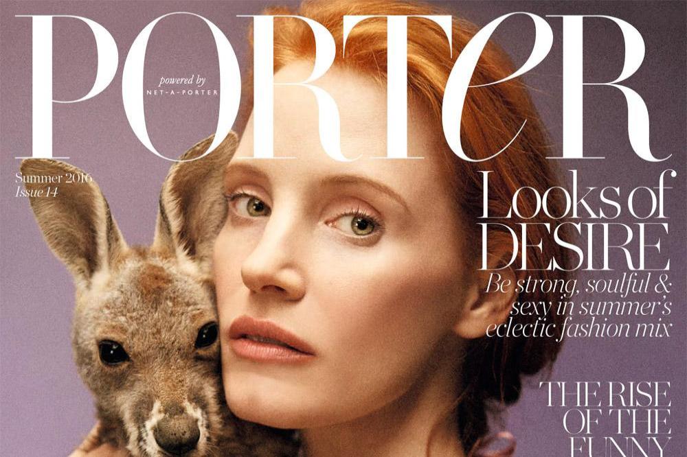 Jessica Chastain on the cover of PORTER magazine