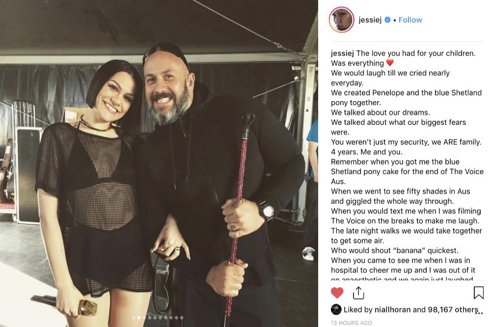 Jessie J pays tribute to late bodyguard Dave