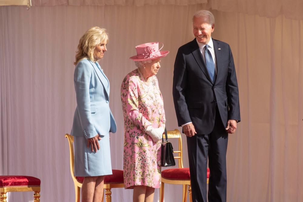 Joe and Jill Biden with Queen Elizabeth in 2021