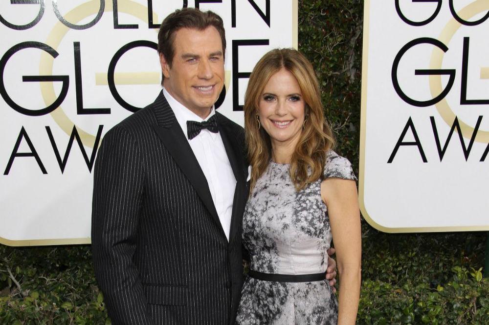John Travolta and Kelly Preston at the Golden Globes