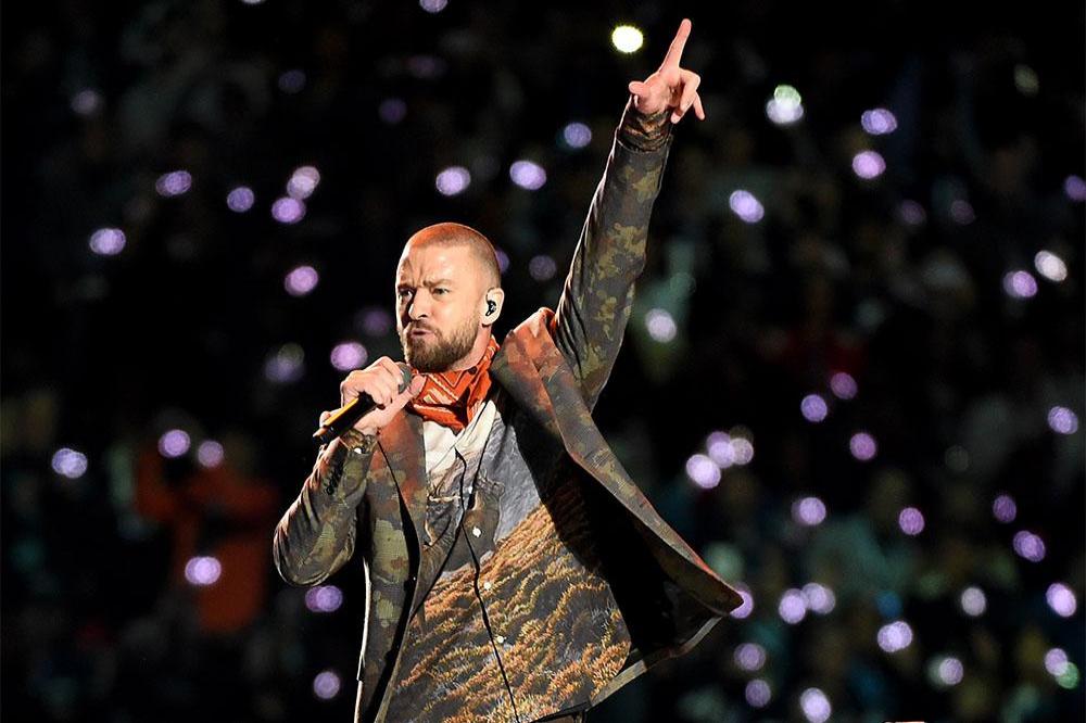 Justin Timberlake performs at the Super Bowl LII