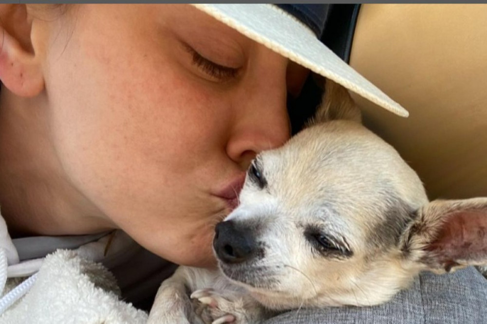Kaley Cuoco's dog recently died (c) Instagram
